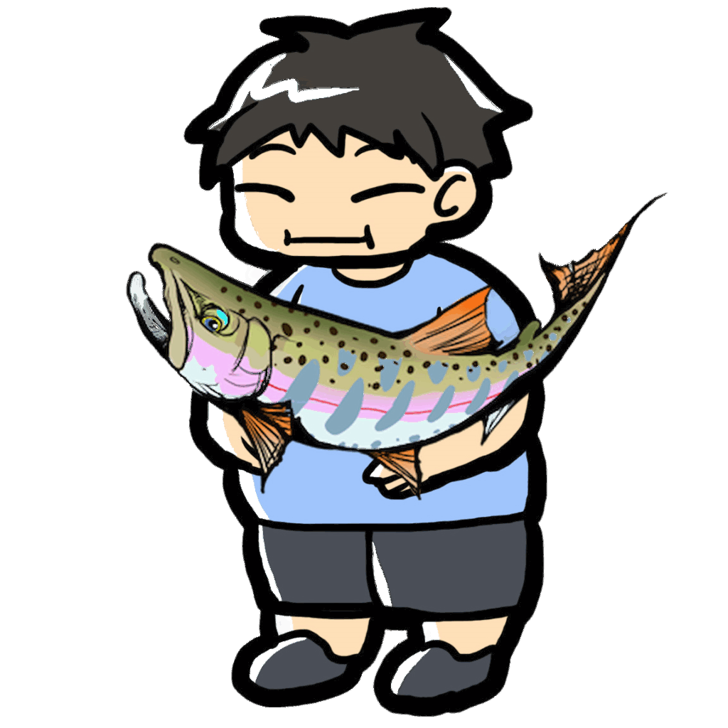 Youtubeチャンネル「むっちぃ管釣り愛ch」のアイコンキャラクター。