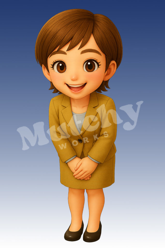 AYAのポーズ4
スーツ姿でお辞儀をする女性のポーズ